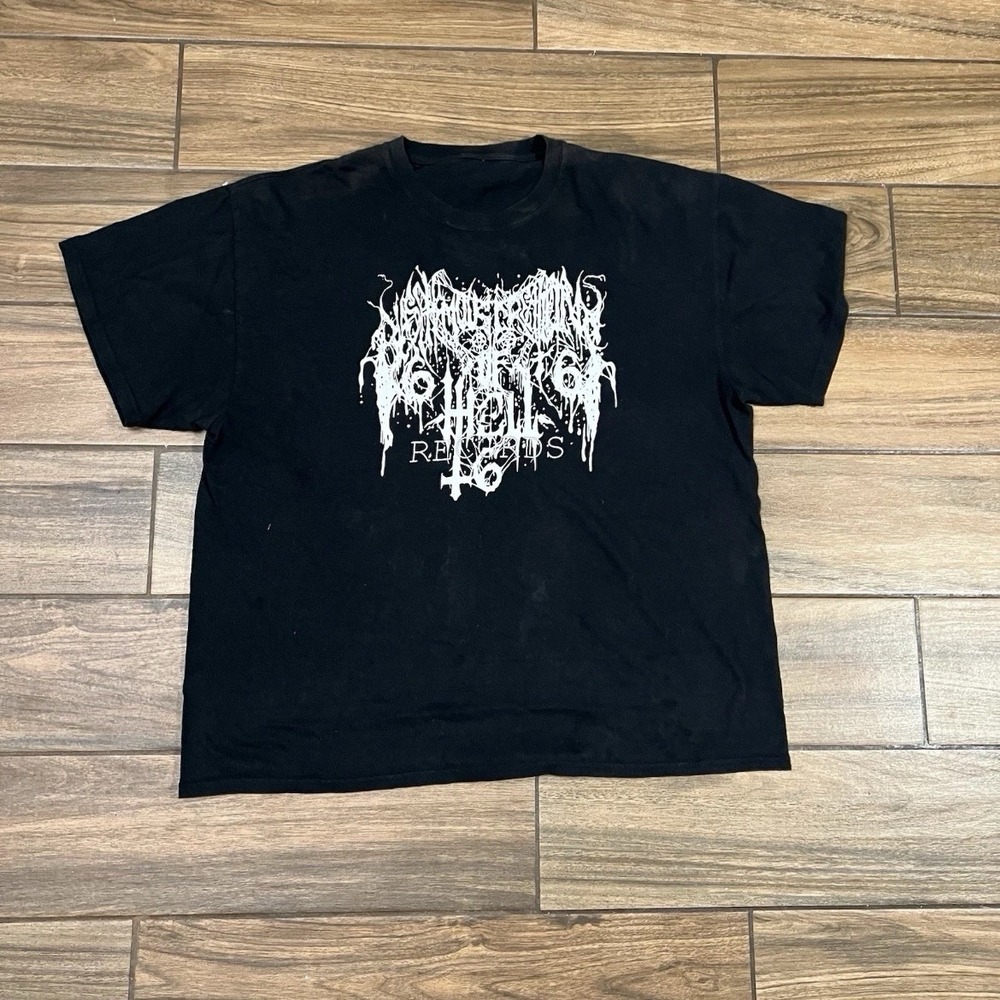 Underground Records Graphic Band T Shirt Mens Black Short Sleeve Tee Large